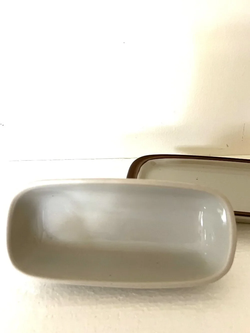 Monterey Stoneware Ceramic Mid Century Butter Dish